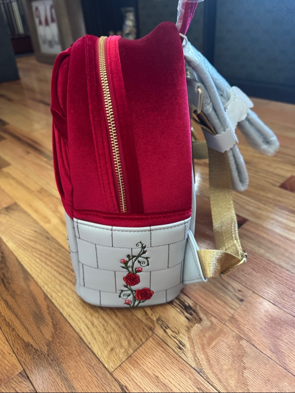 NWT Loungefly Disney Beauty and the Beast Stained Glass Portrait Mini Backpack - Picture 10 of 14